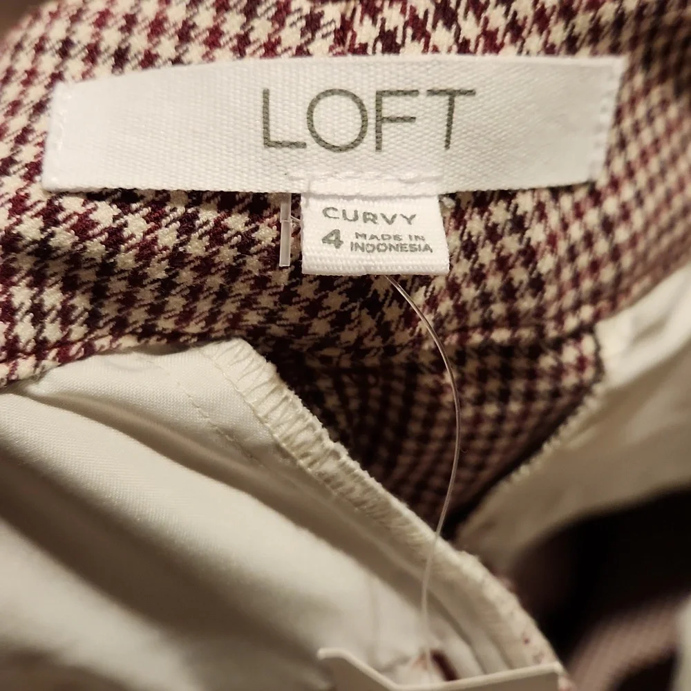 ❤️ NWT! LOFT HIGH RISE CURVY SUTTON SKINNY PANTS IN MINI HOUNDSTOOTH, 4 (27) - Picture 5 of 8